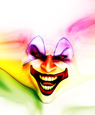 Evil Skin Face Clown clipart