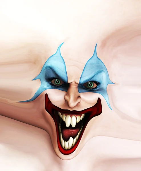 Evil Skin Face Clown — Stock Photo, Image