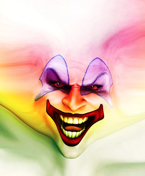 Evil Skin Face Clown — Stock Photo, Image