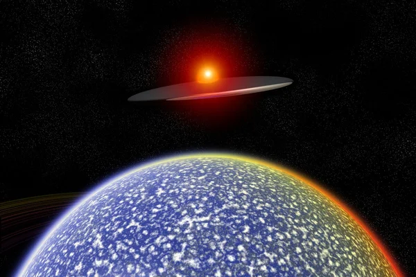 Ufo가 외계 세계 — 스톡 사진