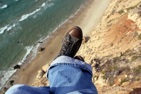 stock image Paraglider's legs in the sky