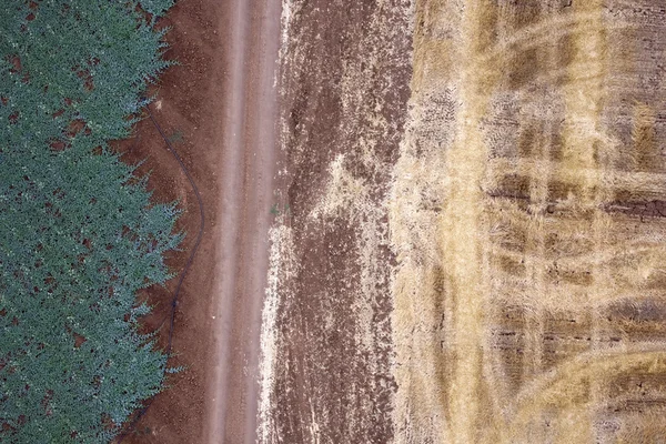 Воздушный пейзаж с сельской местностью — стоковое фото