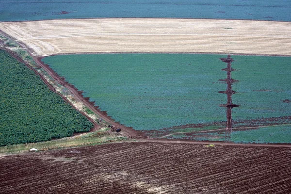 Antennenlandschaft mit ländlichem Feld — Stockfoto