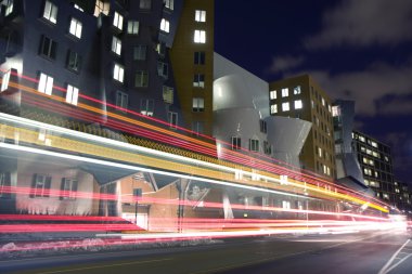 Cambridge street with bus passing clipart