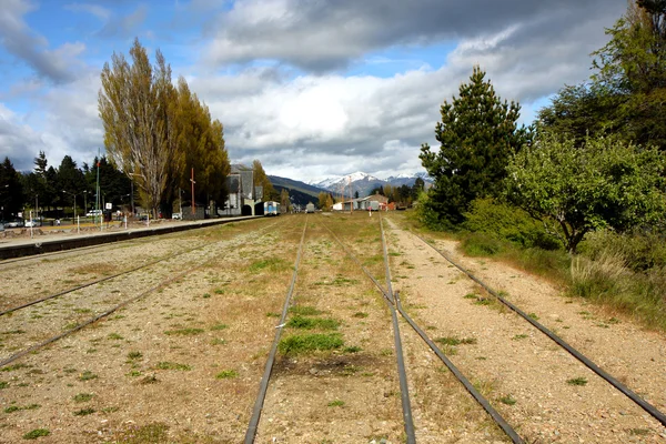 Bariloche tren rayları — Stok fotoğraf