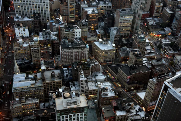 Aerial closeup view of New York streets — Stock Photo, Image