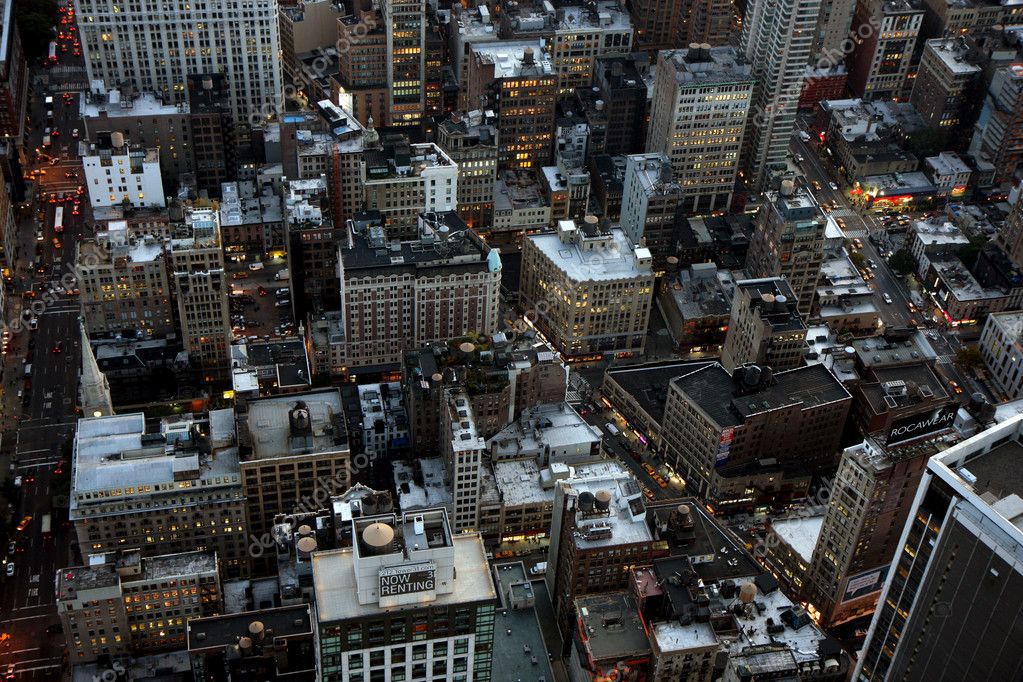 Aerial closeup view of New York streets — Stock Photo © evgeshag #3697578