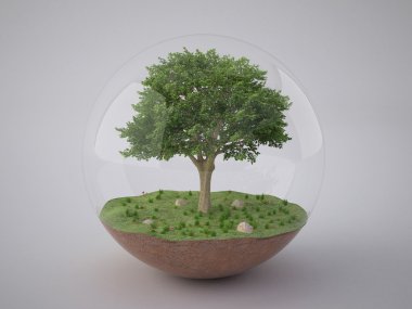 Tree in glass ball clipart