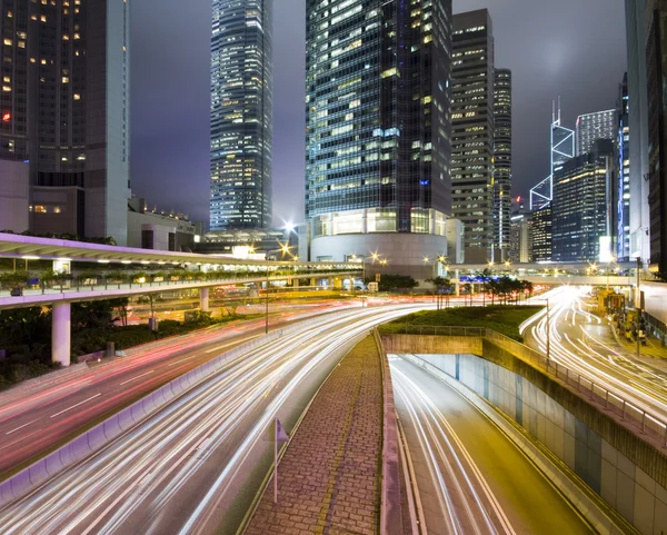 Hong Kong notte traffico — Foto Stock