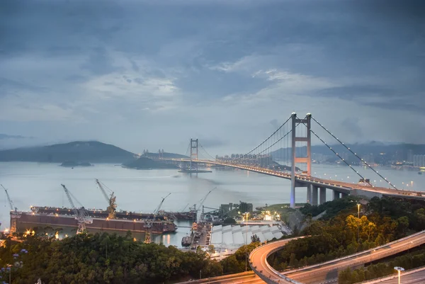Hong Kong Tsing Ma Bridge . — Stock Photo, Image