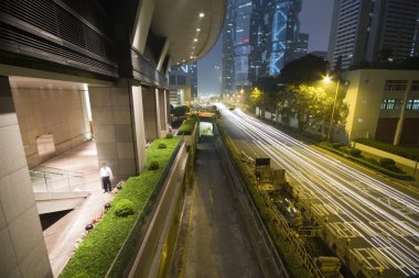 hong Kong şehir merkezinde trafik