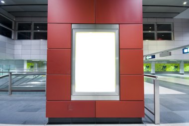 Advertisement blank in a modern building clipart