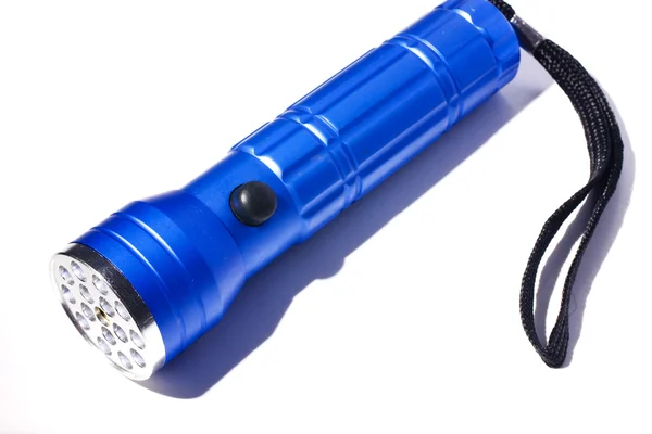 Sininen muovi taskulamppu — kuvapankkivalokuva