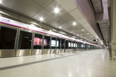 Large train station lobby in hong kong clipart