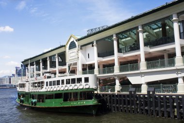 Ferry station in Hong Kong clipart