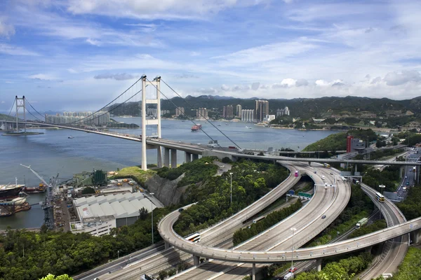 Most Tsing Ma w Hongkongu — Zdjęcie stockowe