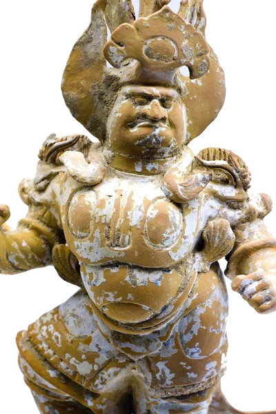 上白色与孤立中国神的古代瓷器图 — 图库照片