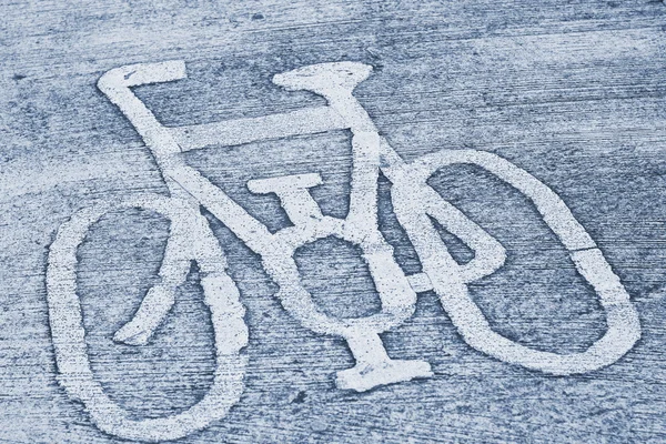 Vägskylt för cykel. — Stockfoto