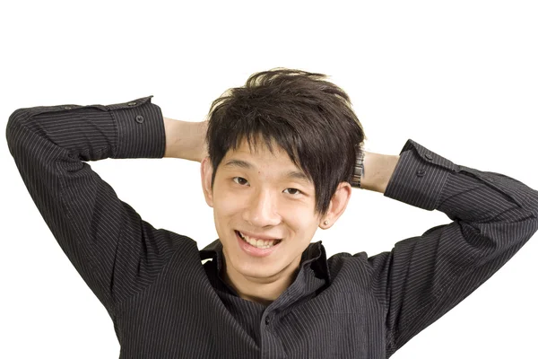 Giovane asiatico uomo sorriso — Foto Stock
