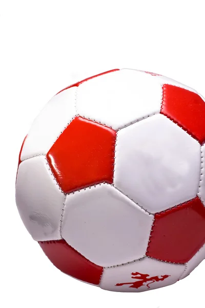 Κόκκινο και λευκό απόκομμα ποδόσφαιρο — Φωτογραφία Αρχείου