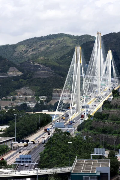 Ting Kau Bridge. Cable-stayed bridge in Hong Kong — Stock Photo, Image