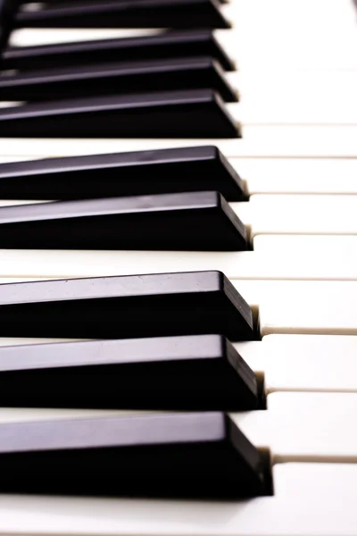 Piano sleutel close-up shot — Stockfoto