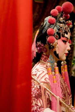 Asya Çin opera metin alanı ile kukla