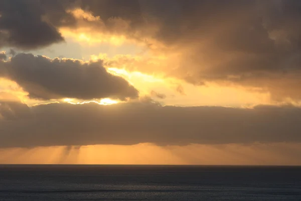 Захід сонця в Карибському морі — стокове фото