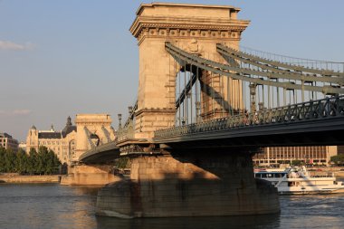 Chain bridge at daylight clipart