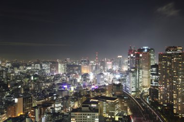 Geceleri Japonya'da Tokyo şehir
