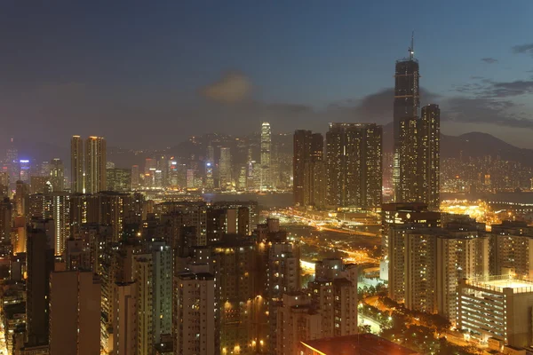 Skyline de l'île de Hong Kong avec Kowloon — Photo