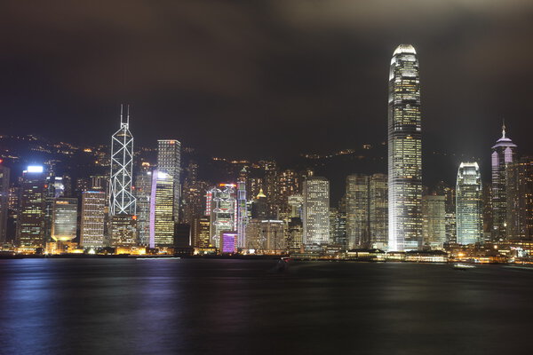 Hong Kong Island skyline at night