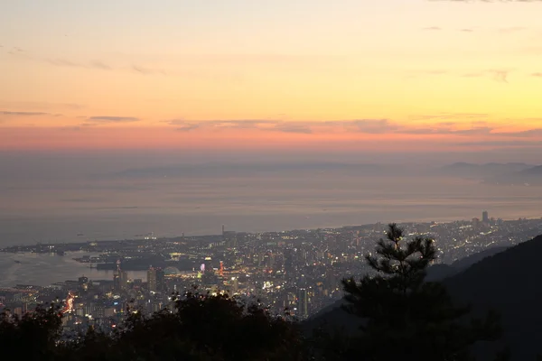 Kobe city i japan på natten — Stockfoto