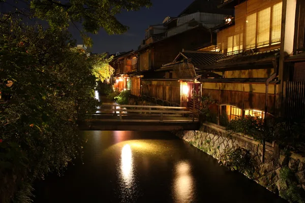 stock image Kyoto City historic district at night