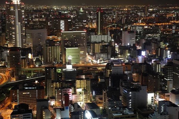 Osaka stadt in japan bei nacht — Stockfoto
