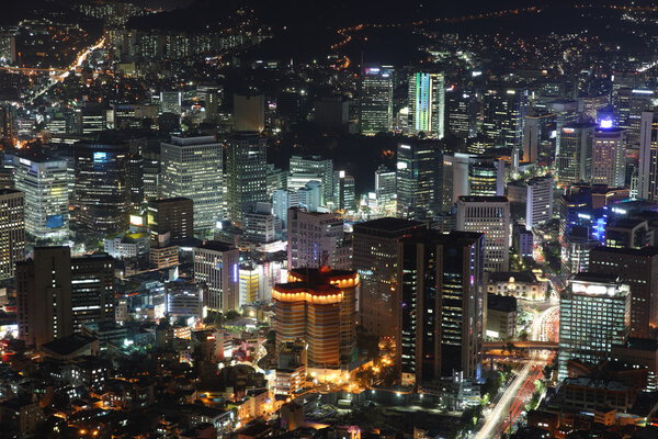 Seoul City in South Korea at night
