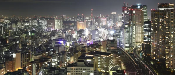 Tokyo-Stadt in Japan bei Nacht — Stockfoto