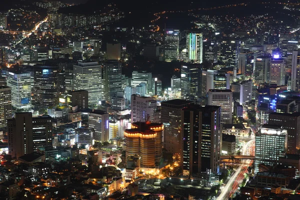 Σεούλ πόλη στη Νότια Κορέα, τη νύχτα Royalty Free Εικόνες Αρχείου