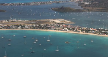 Aerial view of St. Maarten clipart