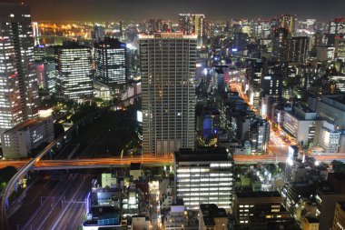 Tokyo at night clipart