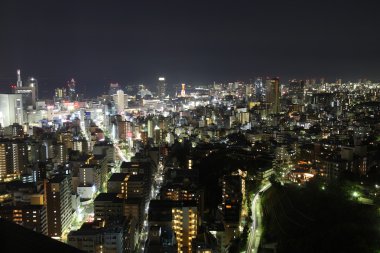 Kobe City at night clipart