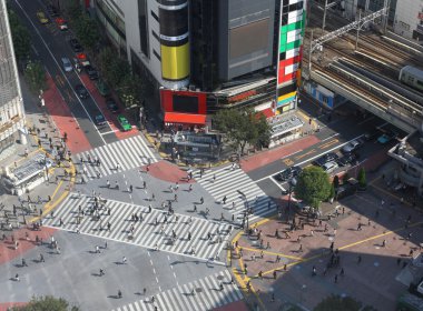 Shibuya crossing in Tokyo clipart