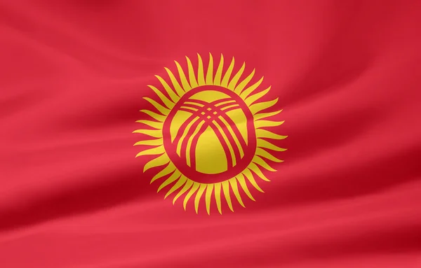 Vlajka Kyrgyzstánu — Stock fotografie