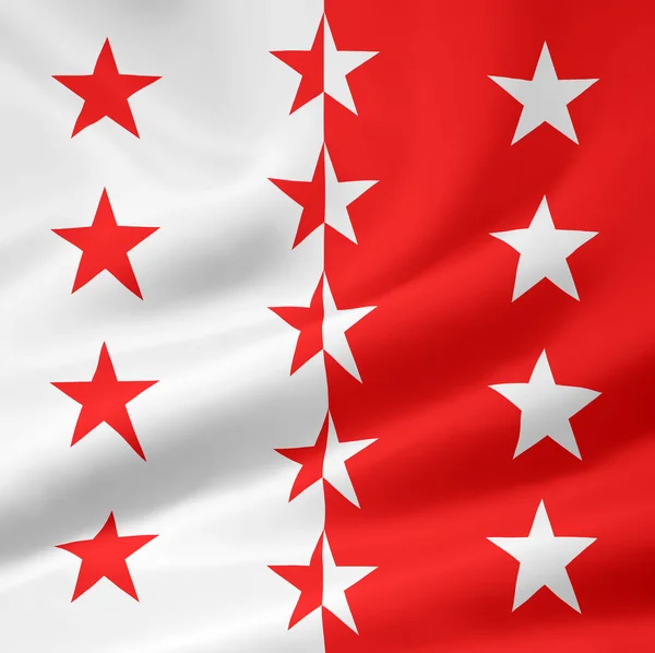Flagge des Wallis - Schweiz — Stockfoto