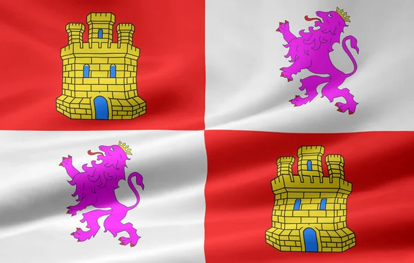 Flag of Castile and Leon — Stock Photo, Image