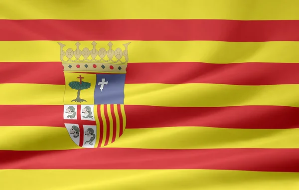Flaga aragon - Hiszpania — Zdjęcie stockowe