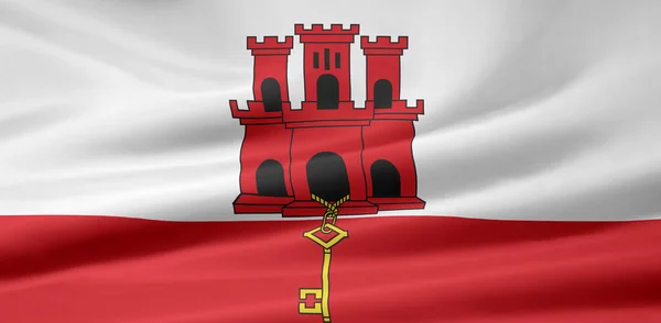 Flaga Gibraltaru — Zdjęcie stockowe