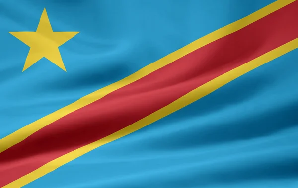Vlajka demokratické republiky Kongo — Stock fotografie