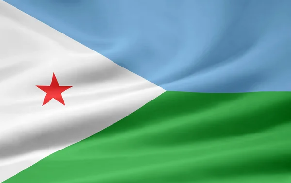 Flagge von Dschibuti — Stockfoto