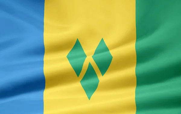 Vlajka Svatého Vincence a Grenadin — Stock fotografie